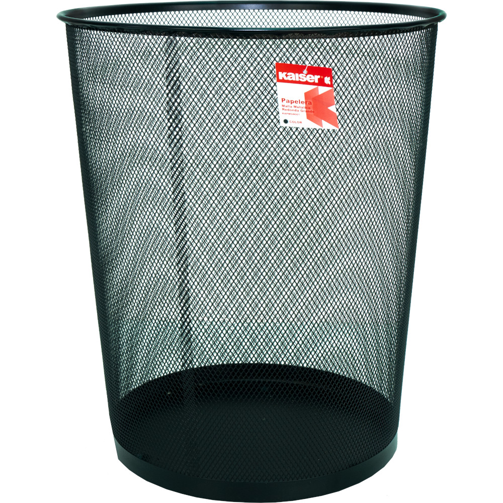 PAPELERA REDONDA GRANDE NEGRO